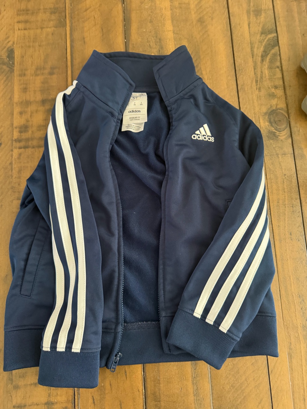 Adidas Navy and White Toddler Tracksuit - 3T